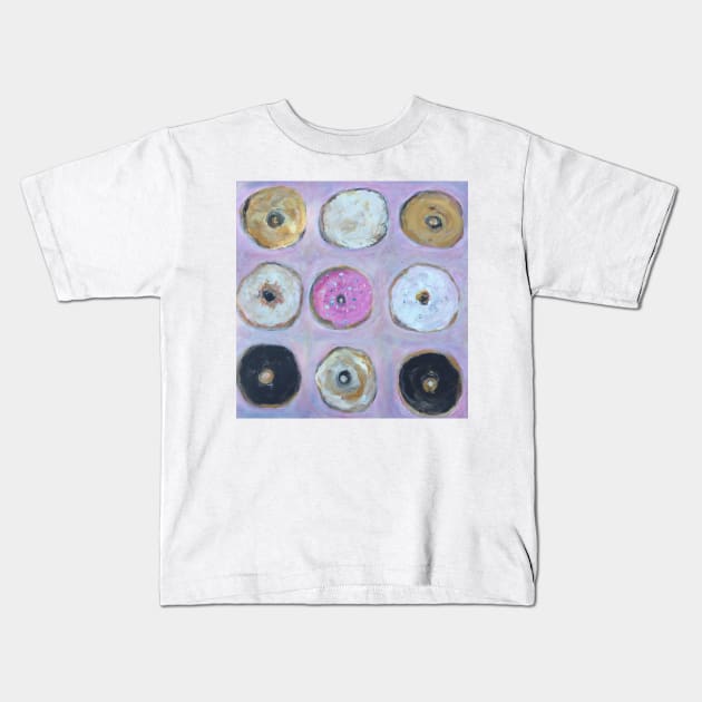 Pink Donut Kids T-Shirt by Gmryanart